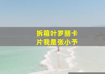 拆箱叶罗丽卡片我是张小予