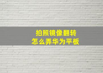 拍照镜像翻转怎么弄华为平板