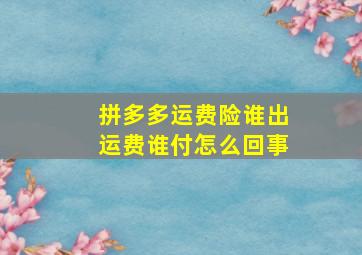 拼多多运费险谁出运费谁付怎么回事