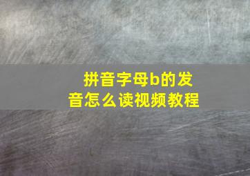 拼音字母b的发音怎么读视频教程