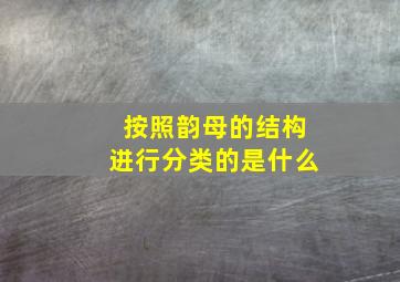 按照韵母的结构进行分类的是什么