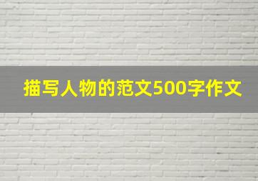 描写人物的范文500字作文