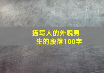 描写人的外貌男生的段落100字