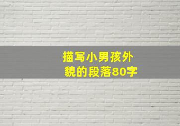 描写小男孩外貌的段落80字