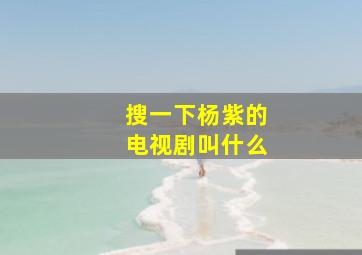 搜一下杨紫的电视剧叫什么