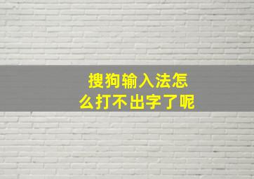 搜狗输入法怎么打不出字了呢