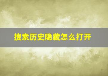 搜索历史隐藏怎么打开