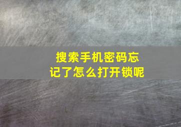 搜索手机密码忘记了怎么打开锁呢