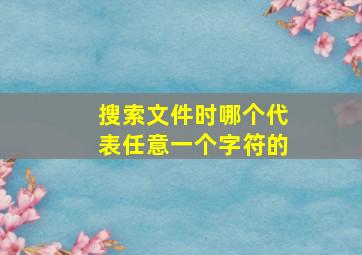 搜索文件时哪个代表任意一个字符的