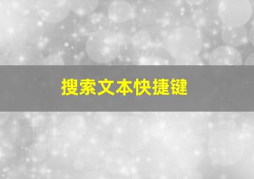 搜索文本快捷键