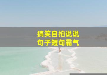 搞笑自拍说说句子短句霸气