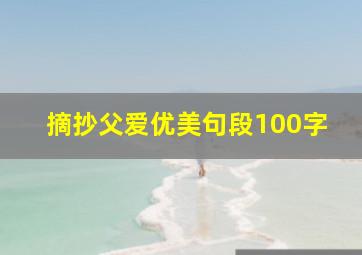 摘抄父爱优美句段100字