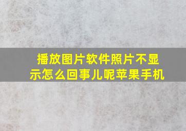 播放图片软件照片不显示怎么回事儿呢苹果手机