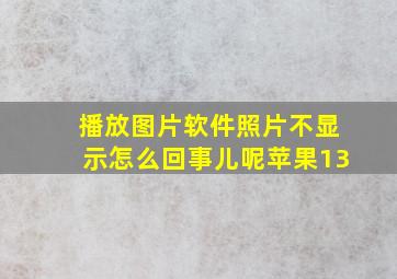 播放图片软件照片不显示怎么回事儿呢苹果13