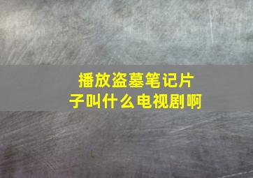 播放盗墓笔记片子叫什么电视剧啊