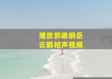 播放郭德纲岳云鹏相声视频