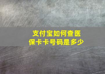 支付宝如何查医保卡卡号码是多少