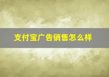 支付宝广告销售怎么样