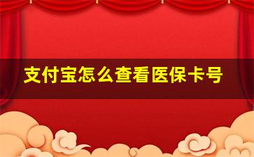 支付宝怎么查看医保卡号