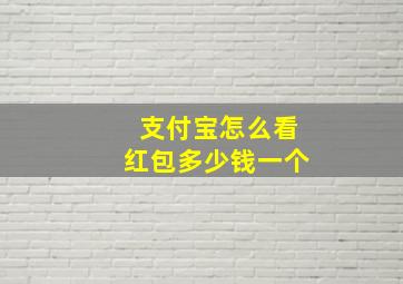 支付宝怎么看红包多少钱一个