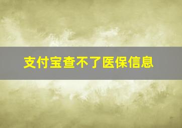 支付宝查不了医保信息