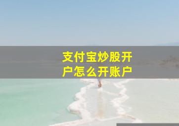 支付宝炒股开户怎么开账户