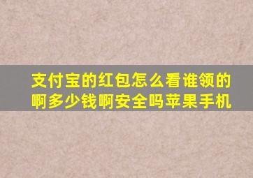 支付宝的红包怎么看谁领的啊多少钱啊安全吗苹果手机