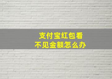 支付宝红包看不见金额怎么办