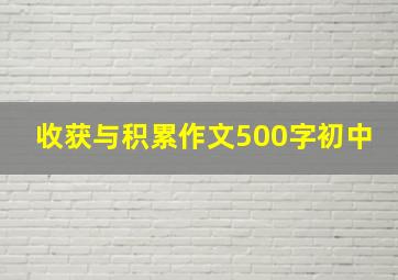 收获与积累作文500字初中