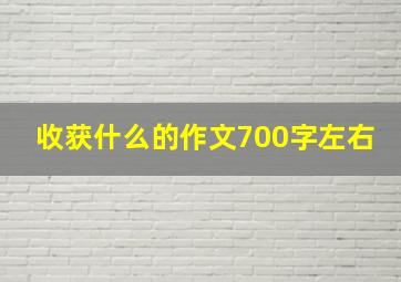 收获什么的作文700字左右