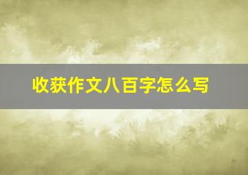 收获作文八百字怎么写