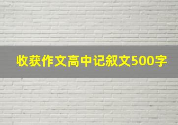 收获作文高中记叙文500字