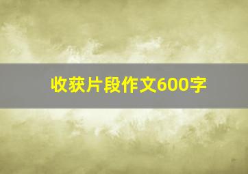 收获片段作文600字