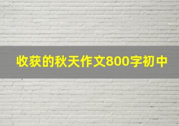 收获的秋天作文800字初中