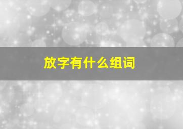 放字有什么组词