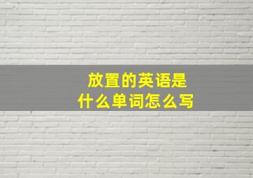 放置的英语是什么单词怎么写