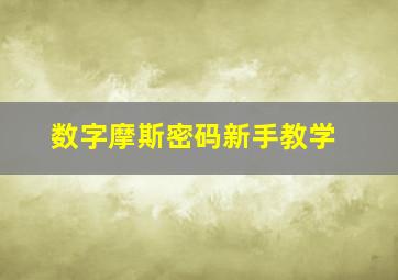 数字摩斯密码新手教学