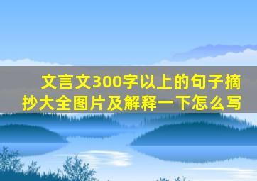 文言文300字以上的句子摘抄大全图片及解释一下怎么写