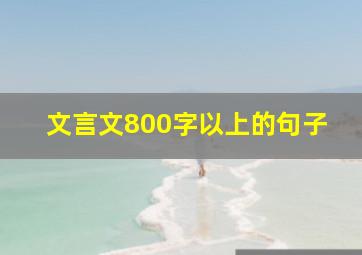 文言文800字以上的句子