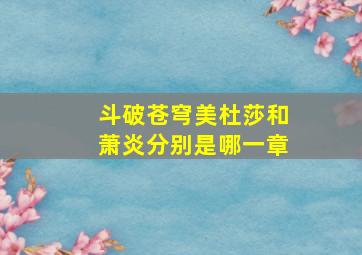 斗破苍穹美杜莎和萧炎分别是哪一章