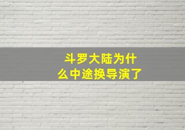 斗罗大陆为什么中途换导演了