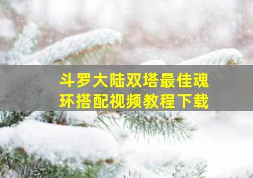 斗罗大陆双塔最佳魂环搭配视频教程下载