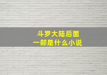 斗罗大陆后面一部是什么小说