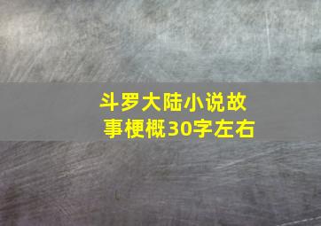 斗罗大陆小说故事梗概30字左右