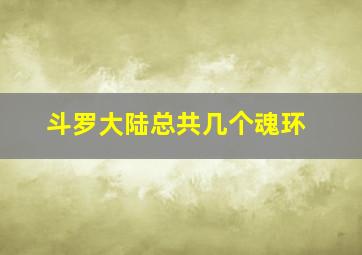 斗罗大陆总共几个魂环