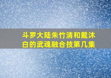 斗罗大陆朱竹清和戴沐白的武魂融合技第几集