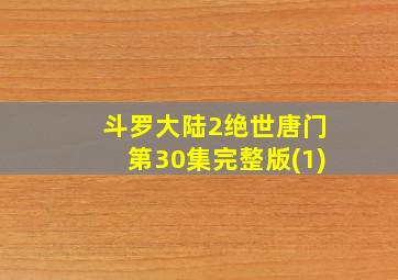 斗罗大陆2绝世唐门第30集完整版(1)