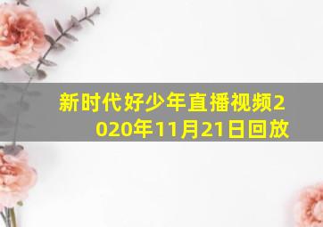 新时代好少年直播视频2020年11月21日回放