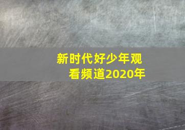 新时代好少年观看频道2020年