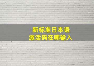 新标准日本语激活码在哪输入